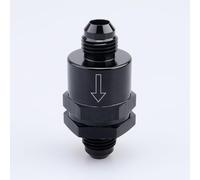 AC Performance Black Aluminium -6 an to AN6 Flare Inline Check Valve with Spring Design Inside Parts, Non Return One Way Check Valve Male Hose Fitting, Full Length 56.8MM, 9/16" x18 Thread