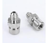 AC PERFORMANCE Female 3/8 x 24 Inverted to Male 7/16 x 20 Flare Adapter Fitting for 3/16" Brake Hose Line, Stainless Steel, Pack of 2
