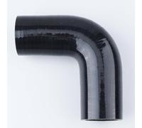 AC PERFORMANCE ID 1.35" (35mm), 90 Degree Elbow Coupler, Leg Length 3.5" (90mm), 3-Ply Reinforced, Universal Automotive Pure Silicone Hose, Black