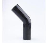 AC Performance ID 1.5" (38mm) 45 Degree Elbow Coupler, Leg Length 3.5" (90mm), 3-Ply Reinforced, Automotive Pure Silicone Hose, Black