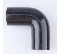 AC Performance ID 1.75" (45mm) 90 Degree Elbow Coupler, Leg Length 3.5" (90mm), 3-Ply Reinforced, Universal Automotive Pure Silicone Hose Black