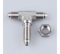 AC Performance Stainless Steel -3 an Male Flare Bulkhead Tee, 3 Way x AN3 Brake Hose Fitting with Lock nut