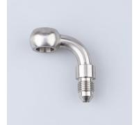 AC Performance Stainless Steel 90 Degree -3 an Male to Banjo Eye Hole Diameter 10.2mm Brake Banjo Fitting for AN3 PTFE Brake Hose Line