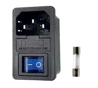 AC Power Inlet Socket IEC 320 C14 with Built-in Rocker Switch and Fuse Holder, 3-Pin Connector for Business Equipment(BLUE)