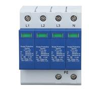 AC Protector 4P 40KA High Performance Protective Device with Status Indicator for Low Voltage Power Systems Flame Retardant PC Material 35mm Rail Mounting