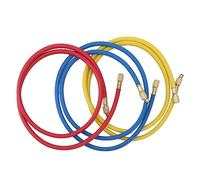 AC Refrigerant Charging Hoses, 3Pcs 90cm Color-Coded for R22 R134 R410a, Brass Fittings 500 PSI, Air Conditioner Maintenance and Repair Tool
