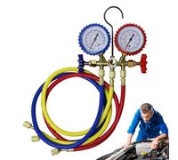 AC Refrigerant Gauge - mechanical manifold style monitoring instrument designed with connector assembly calibrated display structure supporting climate system evaluation tuning repair operatio