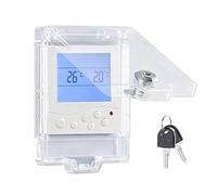 Ac Thermostat Safety Cover - Tamper-Resistant Adhesive Guard - Thermostat Protector Cover Built-In Lock - for School Classroom Business Building Hotel Shared Apartment