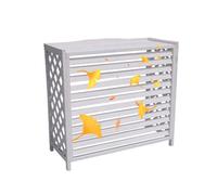 AC Unit Fence, Solid Fir Air Conditioner Fence, Louver Grille Design, Flower Racks, Storage Racks, for Outside, Backyard, Patio, Garden(White,103x44x93cm/41x17x37in)