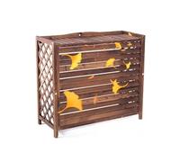 AC Unit Fence, Solid Fir Air Conditioner Fence, Louver Grille Design, Flower Racks, Storage Racks, for Outside, Backyard, Patio, Garden(Brown,103x44x93cm/41x17x37in)