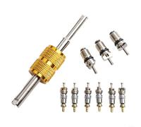 AC Valve Core Installer Set 6+3 Cores Metal Tool | for durable copper brass build, resists oil and pressure, fixes leaks fast, includes remover tool