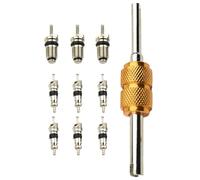 AC Valve Core Kit - Car Air Condition Repair Tools, Precision Set of 10 Valve Cores for HVAC RV Air Conditioning Refrigeration Replacement Service Repair Tool Kit