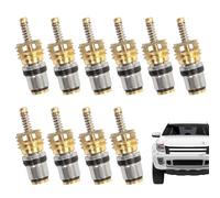Ac Valve Core, Refrigeration Parts Core, 2.15 Inches Compact High-Pressure Copper with 10 Pieces Set, Repair Accessory for Rv Car Vehicle, Commercial HVAC Refrigerator, Gold