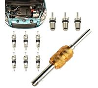 AC Valve Core Tool,Car Refrigeration Repair Tools | Set of 10 AC Valve Core Kit for Air Conditioning, HVAC, Automotive, Refrigeration Maintenance