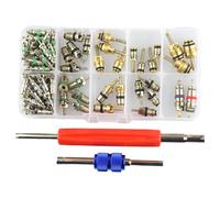 AC Valve Core Tool Kit Leakproof Automotive Accessories Car AC Valve Stem Core Removal Tool 100 Spools 2 Tools for R12 R134a Repair Maintenance Mechanics