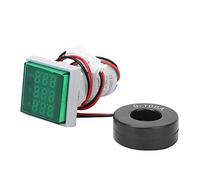 AC Voltage Current Display Meter, AC 60-500V 0-100A 20-75 Hz Frequency Meter Multifunction Power Energy Panel Meter LCD Digital Display Ammeter Voltmeter(Green)