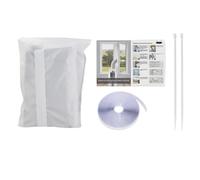 AC Window Sealing Kit - Portable Universal Window Kit For Mobile Air Conditioner Unit And Tumble Dryer | Hot Air Stop Airs Exchange Guards With Zip And Adhesive Fastener For Home Apartment College