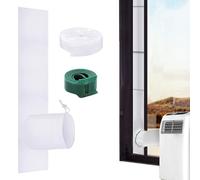 AC Window Ventilation Kit - Dryer Skip Kit with Tension Cable | Portable Air Conditioning Sealing Tool with Tape for Dryer, Drain Pipe
