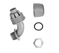 AC Wiring 90° Waterproof Connector 1/2 NPT | 1/2 NPT standard size, fits flexible non-metallic conduit, water tight seal, gray PVC finish