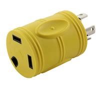 AC WORKS Generator to 30Amp RV Adapter (L14-30 30A 4-Prong Locking Compact)