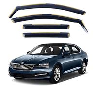 AC WOW 4x Wind Deflectors for Skoda Superb Mk3 (3V) Liftback 2015 2016 2017 2018 2019 2020 2021 2022 2023 Weather Shields/Sun Visors/Rain Guards In-Channel Type