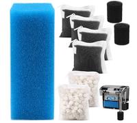 AC110 Aquarium Filter Media Maintenance Kit Compatible with Fluval AC110 Power Filters, Includes 1 Blue Foam, 4 Activated Carbon, 2 BioMax Pellets, 2 Intake Strainer Sponge, for Freshwater & Saltwater