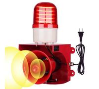 AC110V-120V Industrial Siren Alarm with 120dB Strobe Light, Loud Horn and Red Headlight, Waterproof Indoor Outdoor Security Alarm for Emergencies, Factory, Office