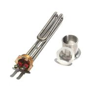AC110V/20V/380V 304SS Tubular Electrical Heater Element DN25/32mm Induction Resistance Burning Pipe 1000W 2000W 3000W 1Pcs(With adapter,380V_3KW 230MML 304SS)