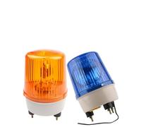 AC110V 220V DC12V/24V Warning Alarm Construction Lamp Bulb Rotating Beacon Traffic Light Siren LTE-1161 With/No Buzzer Sound(Blue,DC 12V)