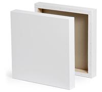 AC145 - 4-Pack Blank Stretched Canvases, Square 20cm x 20cm, Ready-to-Use & Primed Surface