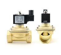 AC220V DC12V DC24V Normally Closed Brass Solenoid Valve with Coil DN10/15/20/25/32/40 Water Valve 1Pcs(Dc12v,DN15)