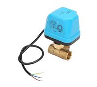 AC220V G1/2" G3/4" Blue Shell 3 Way Motorized Brass Ball Valve 3 Wire Threaded Motorized Ball Valve Solenoid Valve(3/4")