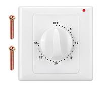AC220V Mechanical and Electronic Countdown Timer 86 Panel with LED Indicator, -120 Minute Adjustable for Water Heater, Fan and Home Appliances, for Wa(Timing 60MIN)