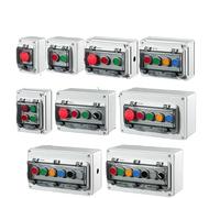 AC220V Push Button Switch Box, Emergency Stop Start Indicator Control Box, Self Reset, 10A Plastic LA38, 1 Pc(PURPLE)