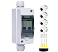 AC230V 240V 2P Bipolar MCB Miniature Circuit Breaker With IP65 Waterproof Combined Distribution Box(AC 200-250V,IP65 6 Amp)