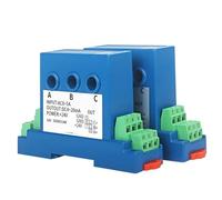AC5A 1A 2A 3A 5A 10A Three-phase AC Current Transmitter To 4-20mA 0-10V Output Sensor Transmitter 1Pcs(Input AC 0-5A,3 x 4-20mA Output)
