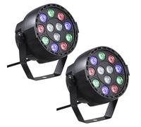 AC90-240V 12 LEDs Par Lights 8 Channel RGBW Color Mixing Stage Lighting with DMX Strobe & Sound Active Mode for Disco Party Christmas Wall Wash