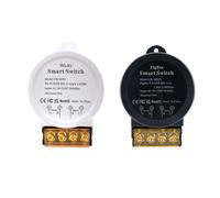 AC90-250V Tuya ZigBee/WiFi Smart Switch with Power Monitor 30A High Power Relay Module Smart Life App Voice Control Work with Alexa Google Home (WiFi, Black)