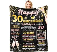 ACAATVE 30th Birthday Blanket Gifts for Women 150 x 130 cm Black Pink