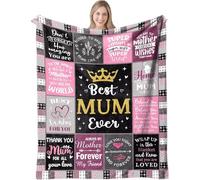 ACAATVE Birthday Gifts for Mum from Daughter Son, Personalised Christmas/Valentine's for Mums, Pink Flannel Fluffy Blanket Present for World's Best Mummy Ever, to My Mum Throw Blanket