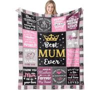 ACAATVE Birthday Gifts for Mum from Daughter Son, Pink Flannel Fluffy Throw Personalised Christmas Valentine's Mothers Day Presents for World's Best Mummy Ever, to My Mum Blanket