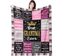 ACAATVE Personalised for Grandma from Grandchildren, Flannel Throw To My Grandmother Blanket, Personalised Mothers Day Birthday Present Keepsake for World's Best Nana/Granny to be Ever