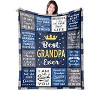 ACAATVE Personalised for Grandpa from Grandchildren, Super Soft Fluffy Flannel Throw To My Grandfather Blanket, Personalised Fathers Day Birthday Present for World's Best Granny to be Ever