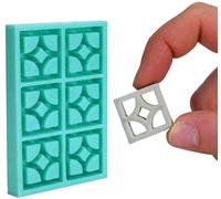 Acacia Grove Mini Breeze Block Mold, Starlight Crossroads Screen Blocks, 1:12 Scale Mid Century Modern, Silicone