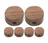 Acacia Guitar Tuning Knob Replacement Small round 6pcs | Coffee Finish, Metal Screw Fit, Ergonomic Button Shape, Universal Use on Classical and Acoustic Instruments