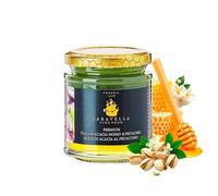 Acacia & Pistachio Honey Spread 250 g Caravella Fine Food | Italian Smooth Creamy Breakfast Delight | Rich Sicilian Pistachio | Spreadable Texture | Perfect for Croissants Pancakes Yogurt Toast Gifts
