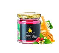 Acacia & Raspberry Fruit Honey 250 gr Caravella Fine Food | Italian Smooth Silky Light-bodied Fruity Aroma | Silky Fluid Juicy Taste | Ideal for Breakfast Desserts Cheese Pairings Teas & Cocktails