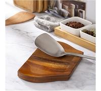 Acacia Spoon Rest, Double Spoon Rest For Stove Top,Handmade Wooden Spoon Rest for Kitchen, Wooden Spoon Holder for Kitchen Counter, With Non Slip Silicone Feet,Perfect gift for mother's day