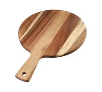 Acacia Wood 16 Inch Round Cutting Board with Handle Featuring Smooth Edge for Easy Food Transfer Suitable for Pizza, Cheese and Bread