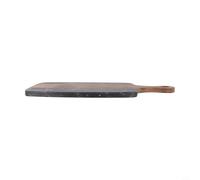 Acacia Wood and Faux Marble Cutting Board with Handle - Dual-Sided Chopping Board for Fruit Vegetables Cheese Meat - 18. X 34.9 Cm Kitchen Serving Board(Black)